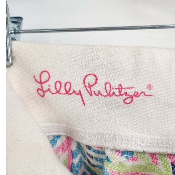 Lilly Pulitzer Linen The Beach Pant Palm Reader Wide Leg Pants Extra Small XS - Picture 5 of 6
